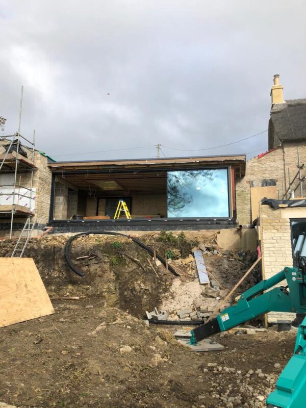 A Solarlux Cero installation with a little help of course from our glass lifting friends Kranlyft. 3 front view of the solarlux cero installation site