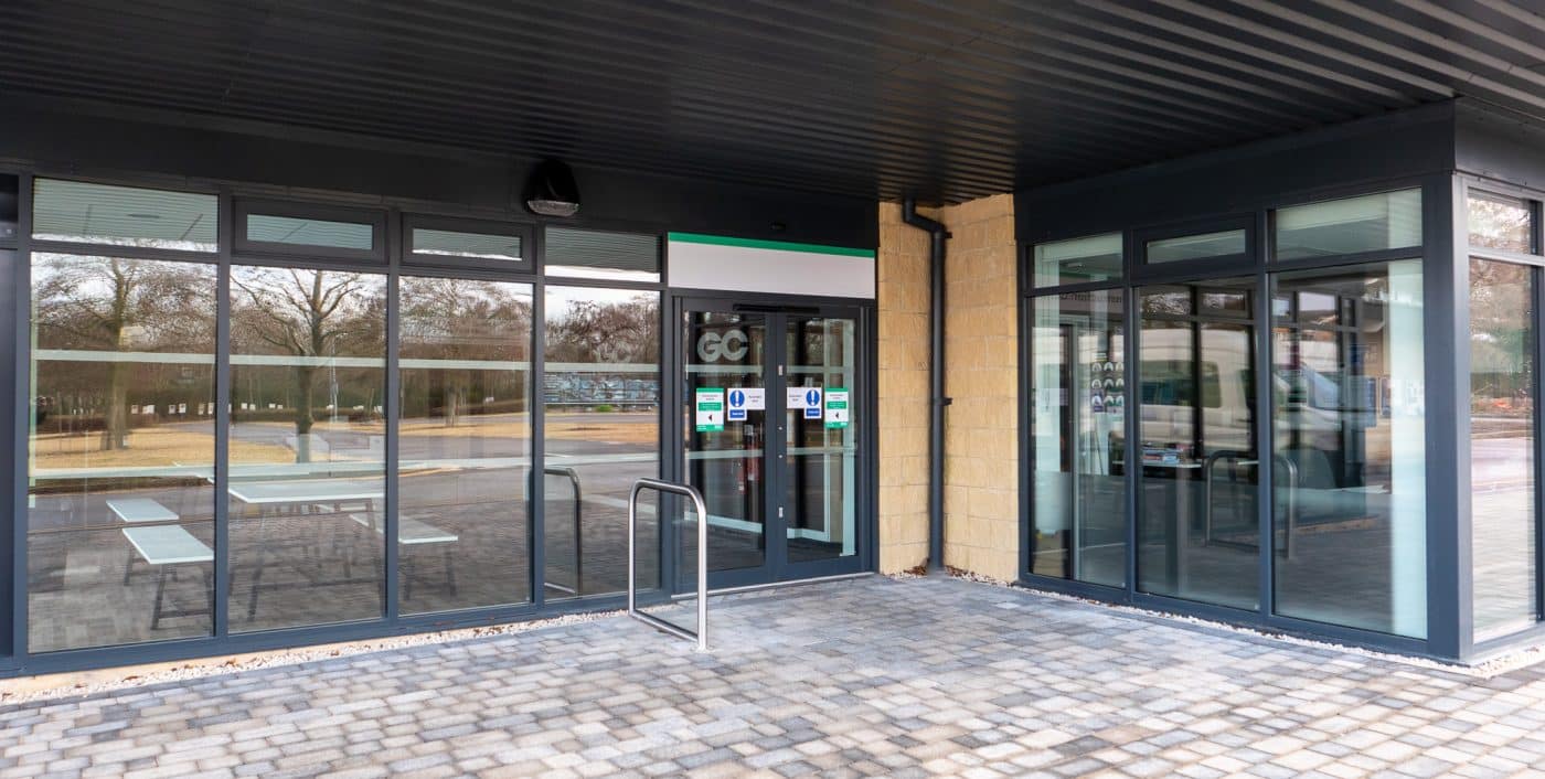 commercial grey doors