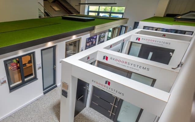 RK Premium front doors display in CBP Showroom in Wiltshire