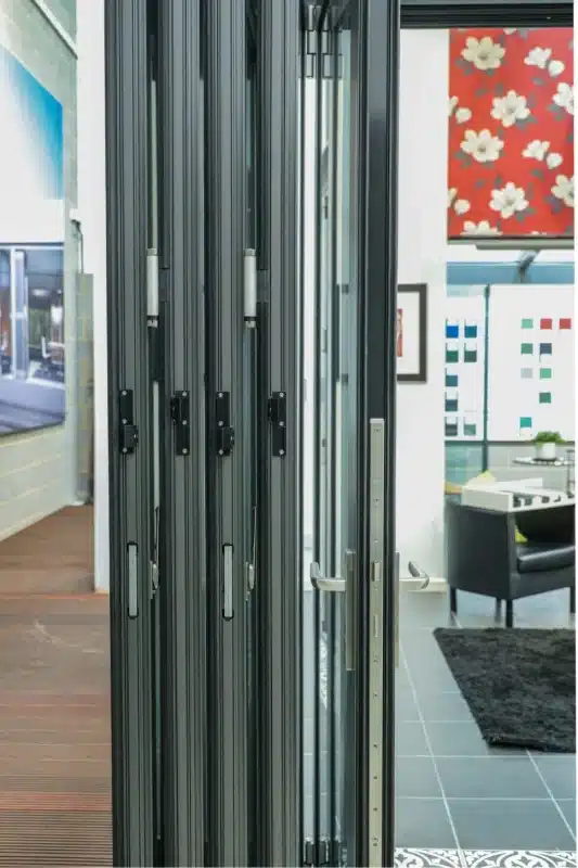 Solarlux Bifold Doors in Wiltshire. Expert Installation by CBP 6 close up of stacked Solarlux doors