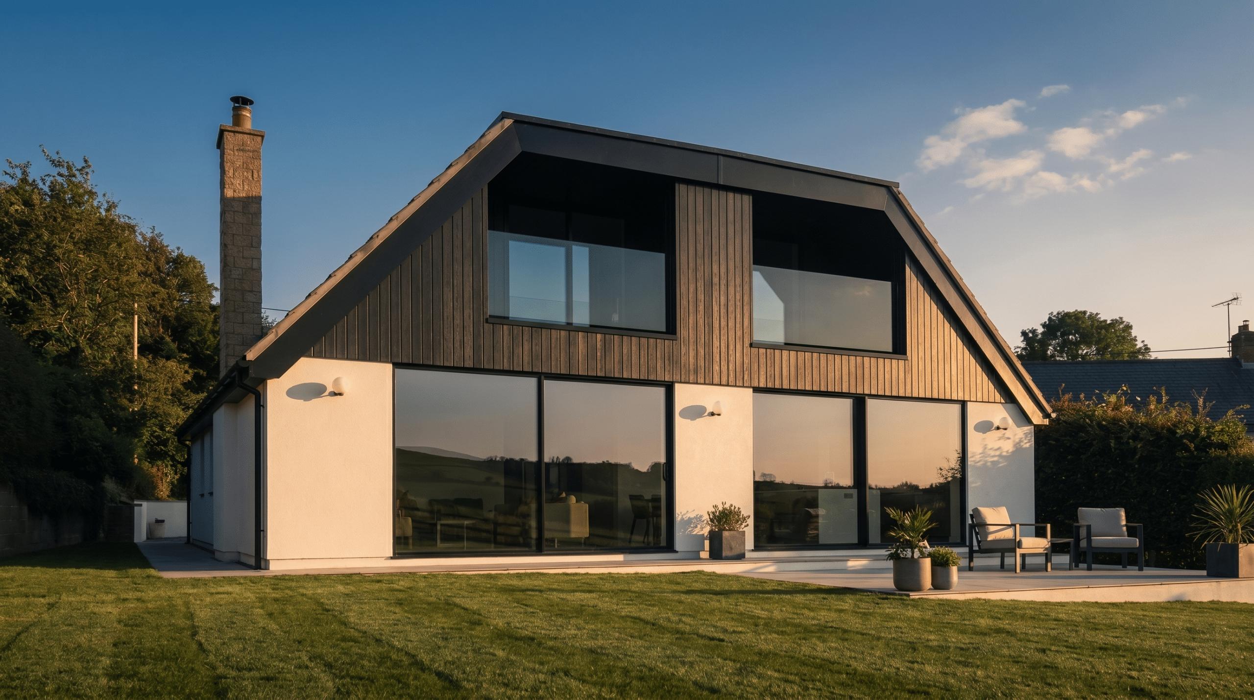 Schüco ASE 51 PD sliding doors in a chalet style home